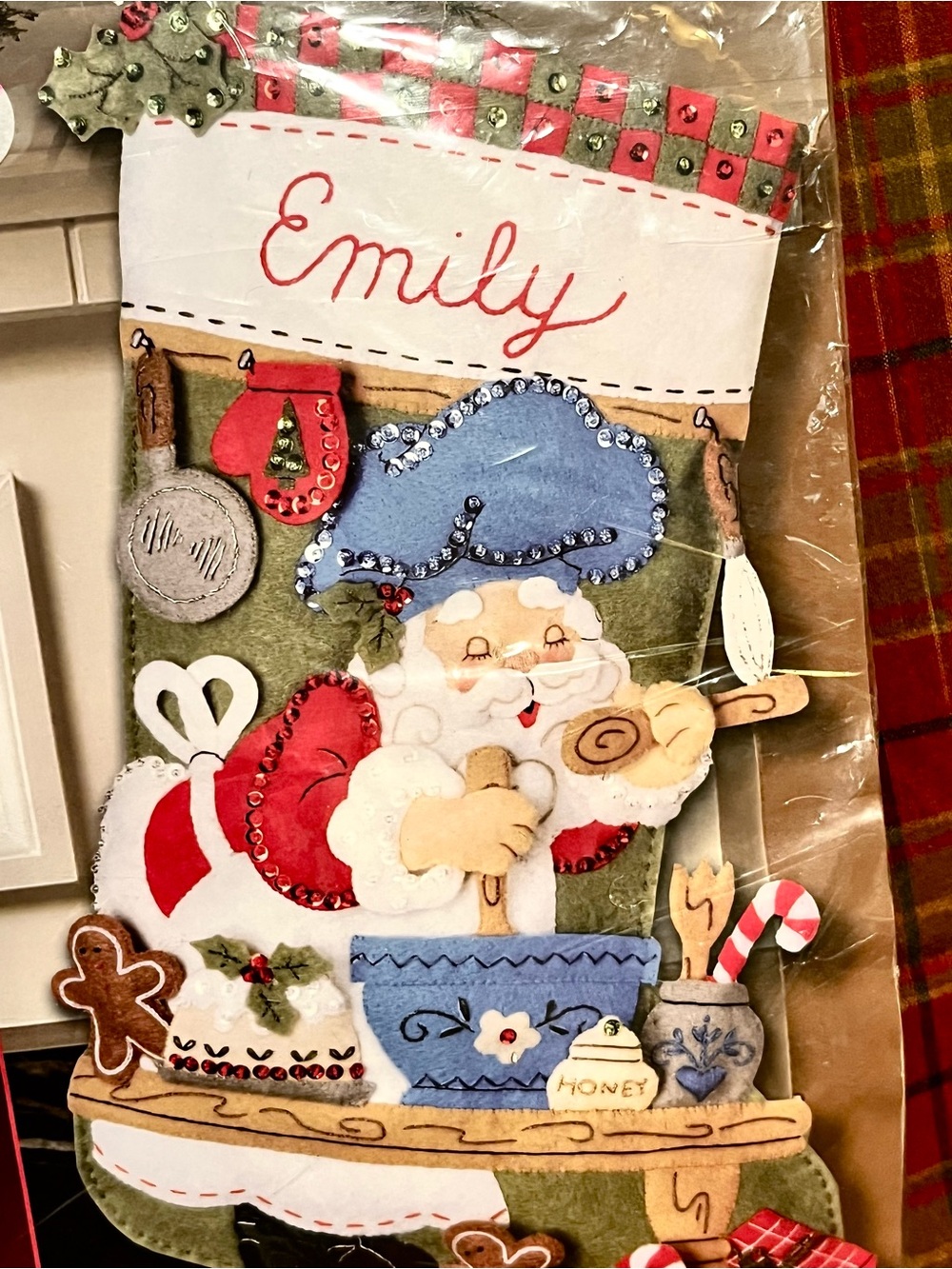 Bucilla Santa Chef Christmas Stocking Kit #85435 c.2007 Rare Find - Picture 3 of 4